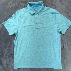 Hickey Freeman Golf Polo Shirt Floral Print Stretch Short Sleeve‎ XL